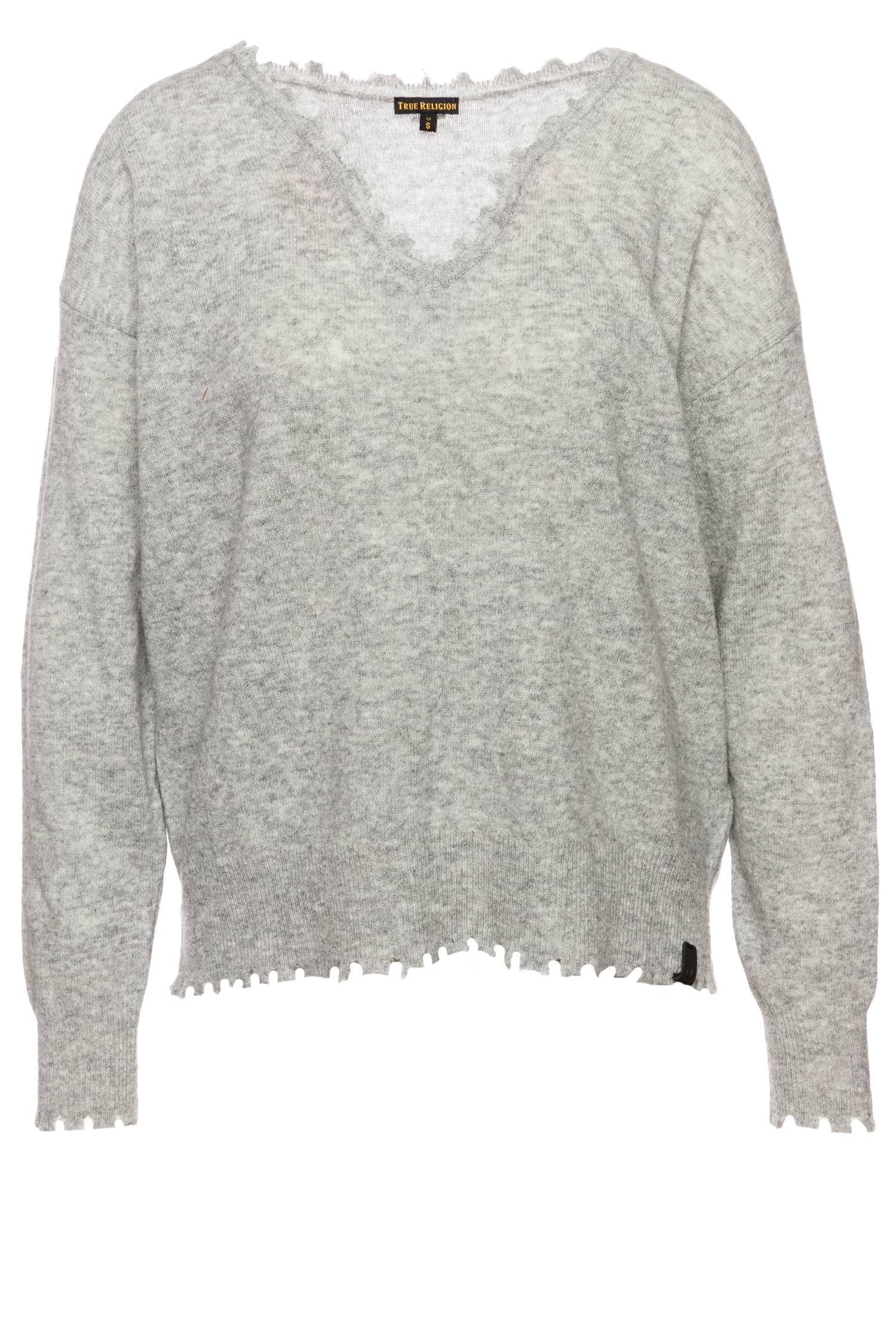 True Religion Pullover Cropped V Neck | EGO_IST Onlineshop True Religion Damen Pullover in Grau | Stylight